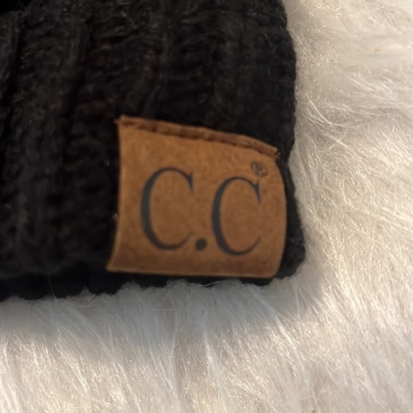 C.C Woven Beanie With Pom Pom - Picture 2 of 4